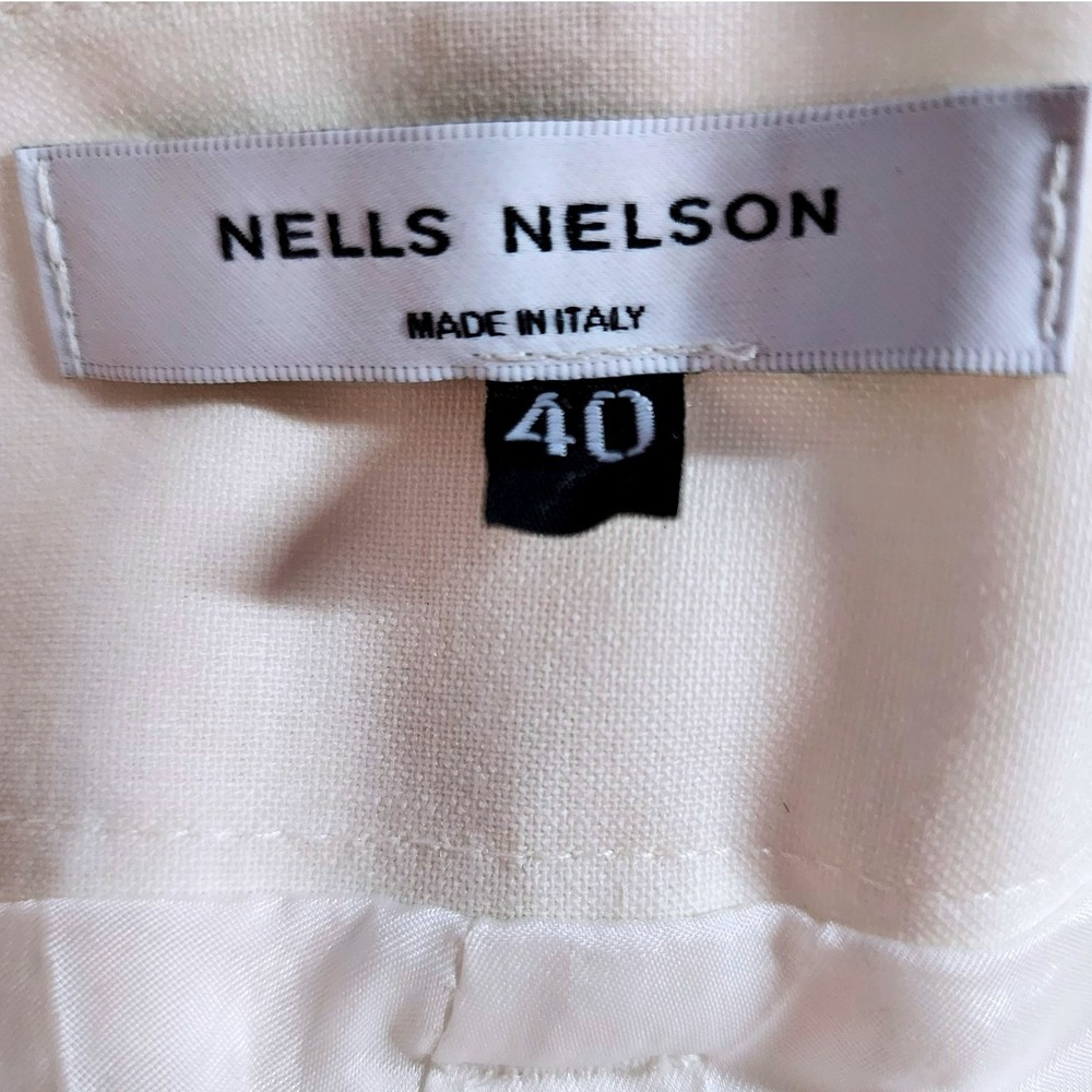 Nells Nelson Cream Virgin Wool Pants – Size M/40IT – High-Rise – Straight Leg